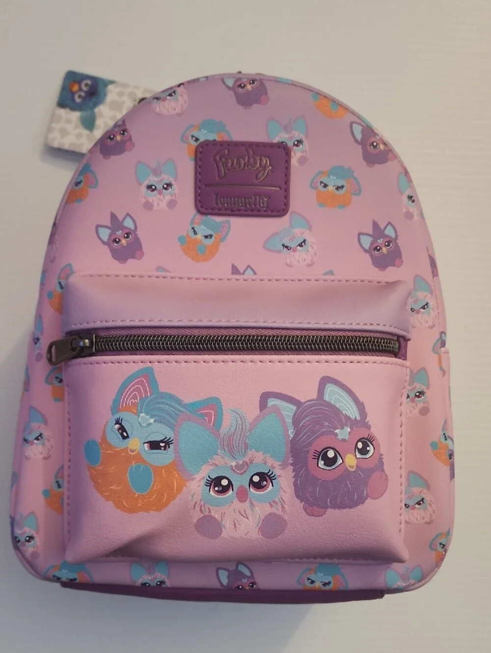 Loungefly  Furby Patterned Pink Mini Backpack. NWT